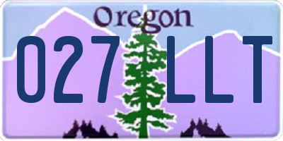 OR license plate 027LLT