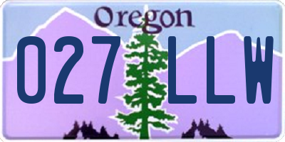 OR license plate 027LLW