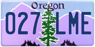 OR license plate 027LME