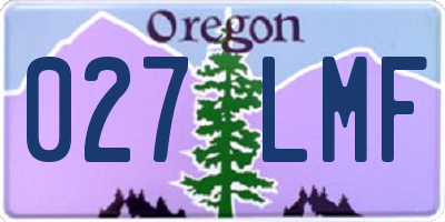 OR license plate 027LMF