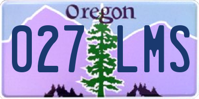 OR license plate 027LMS