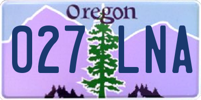 OR license plate 027LNA