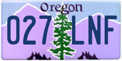 OR license plate 027LNF