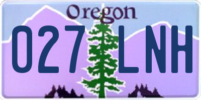 OR license plate 027LNH