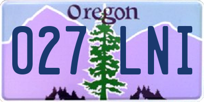 OR license plate 027LNI