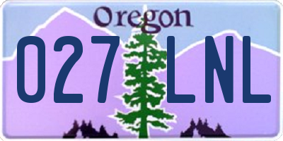OR license plate 027LNL