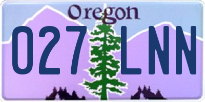 OR license plate 027LNN