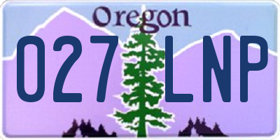 OR license plate 027LNP