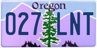 OR license plate 027LNT
