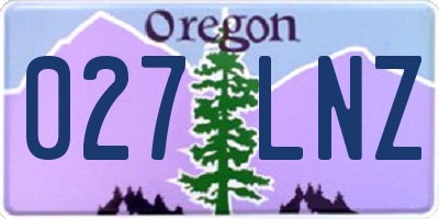 OR license plate 027LNZ