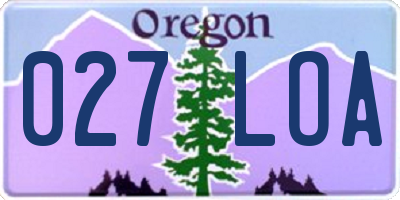 OR license plate 027LOA