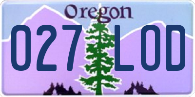 OR license plate 027LOD