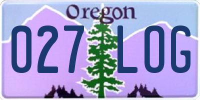 OR license plate 027LOG