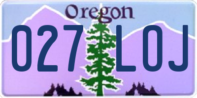 OR license plate 027LOJ