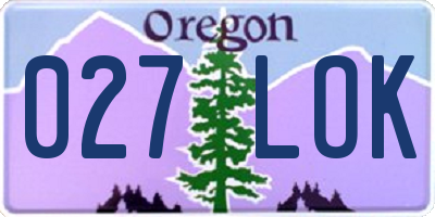 OR license plate 027LOK