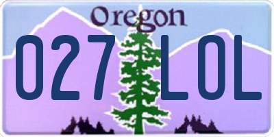 OR license plate 027LOL