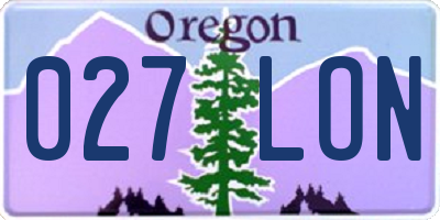 OR license plate 027LON
