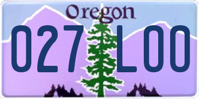 OR license plate 027LOO