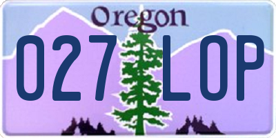 OR license plate 027LOP