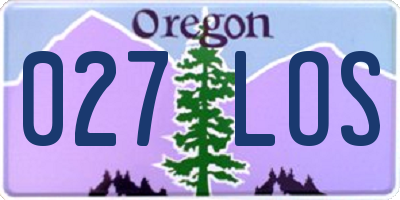 OR license plate 027LOS