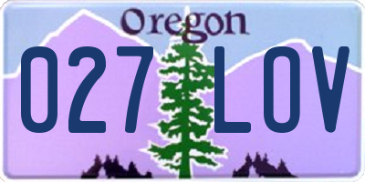 OR license plate 027LOV