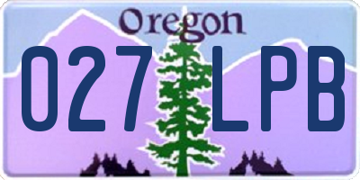 OR license plate 027LPB