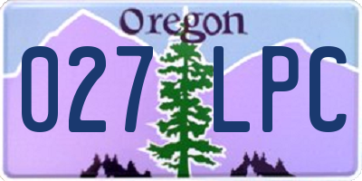 OR license plate 027LPC