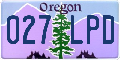OR license plate 027LPD