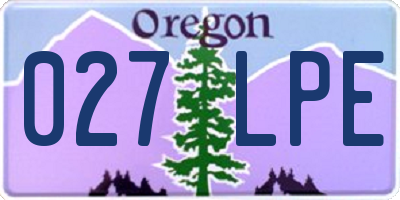 OR license plate 027LPE