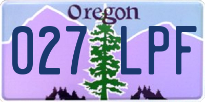 OR license plate 027LPF