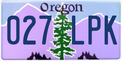 OR license plate 027LPK