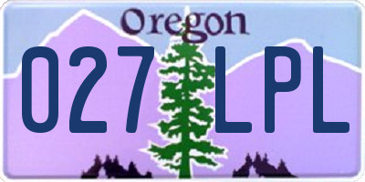 OR license plate 027LPL