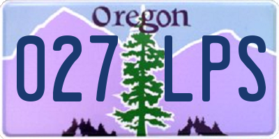 OR license plate 027LPS