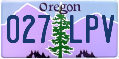 OR license plate 027LPV