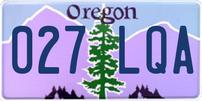 OR license plate 027LQA