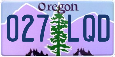 OR license plate 027LQD