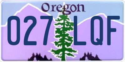 OR license plate 027LQF