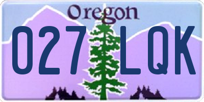 OR license plate 027LQK