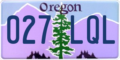 OR license plate 027LQL