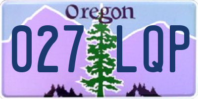 OR license plate 027LQP
