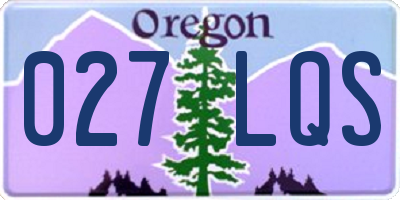OR license plate 027LQS