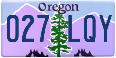 OR license plate 027LQY