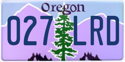 OR license plate 027LRD