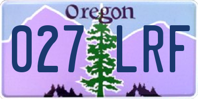 OR license plate 027LRF