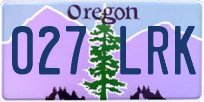 OR license plate 027LRK