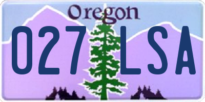 OR license plate 027LSA