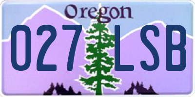 OR license plate 027LSB