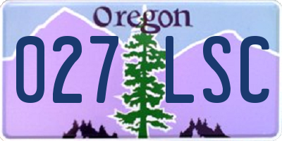 OR license plate 027LSC