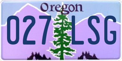 OR license plate 027LSG