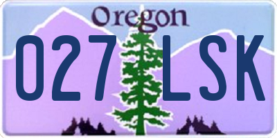 OR license plate 027LSK